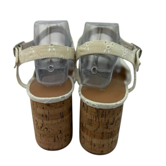 Torrid Platform Heels Womens Size 9.5W White Eyelet Boho Hippie Cottage Romantic - Picture 7 of 10